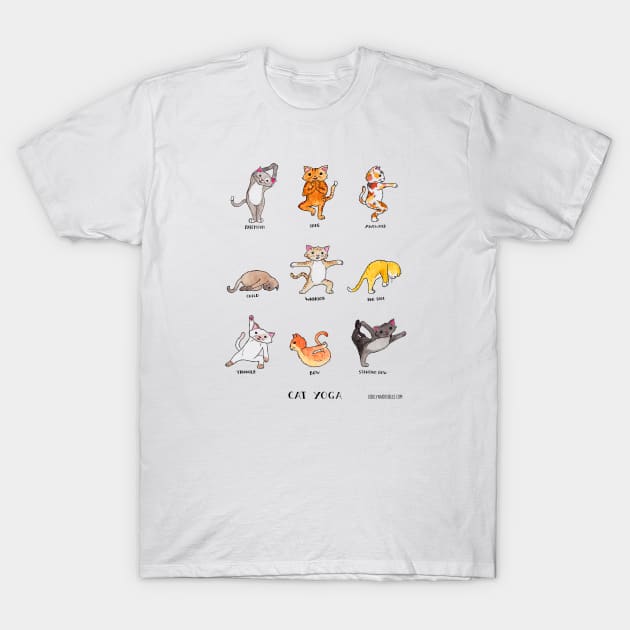 Cat Yoga T-Shirt by JodiLynnDoodles